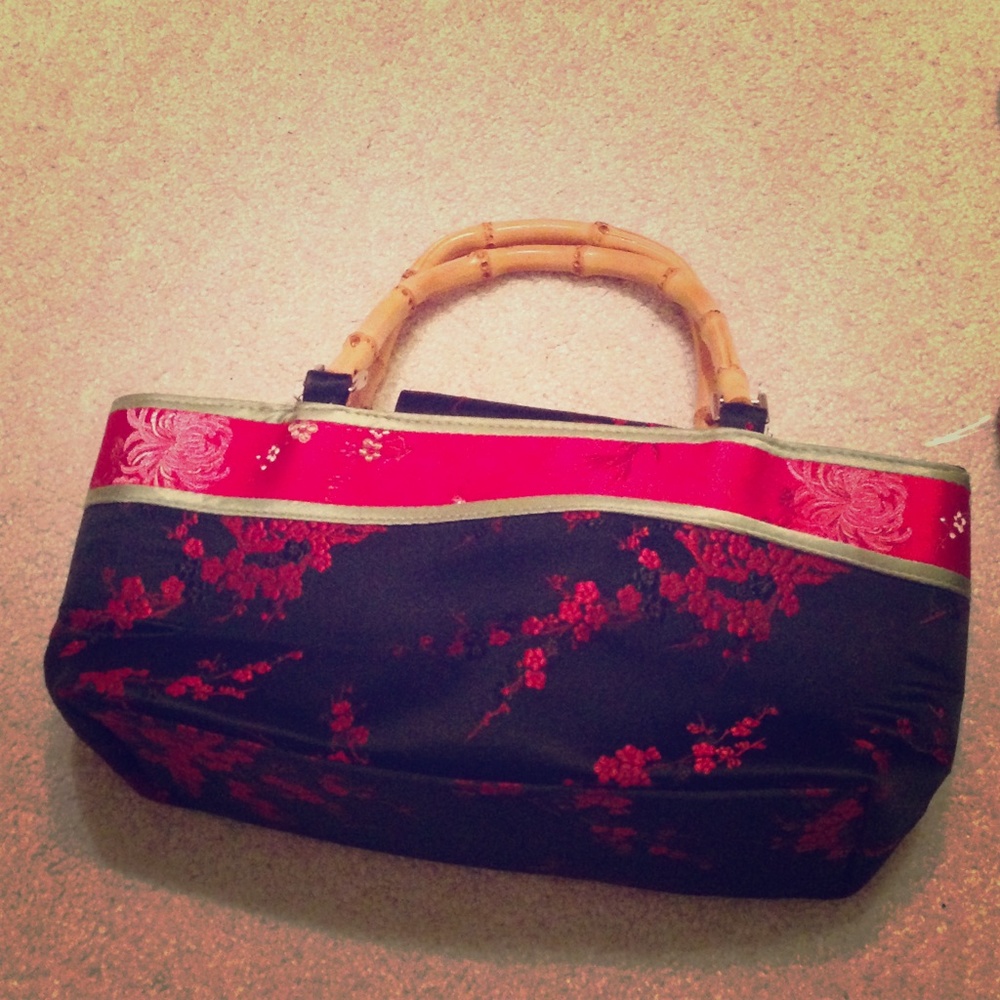 COPY - Beautiful!! Bamboo oriental print purse:)